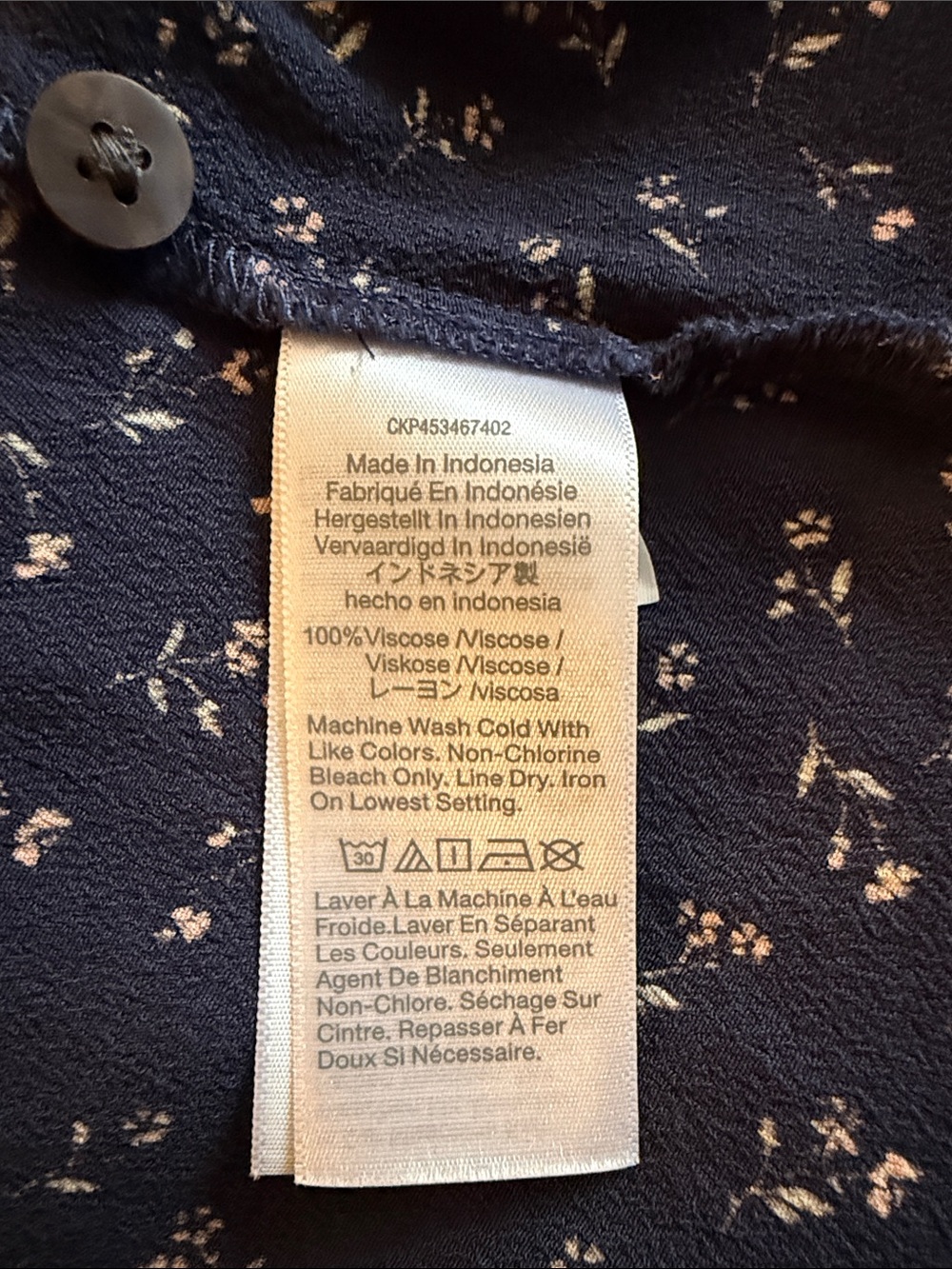 Madewell Navy Blue Floral Button-Front Midi Dress - Picture 6 of 6